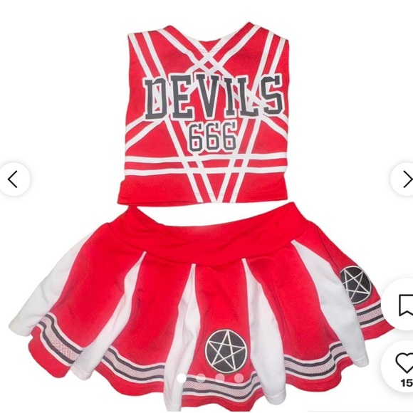 Dolls kill Devil cheerleader costume - Picture 3 of 10